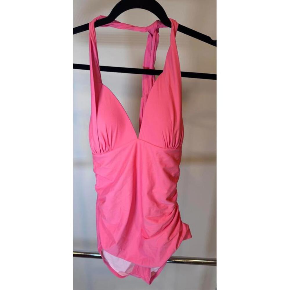 CUPSHE Women's Pink One-Piece Swimsuit, Size L